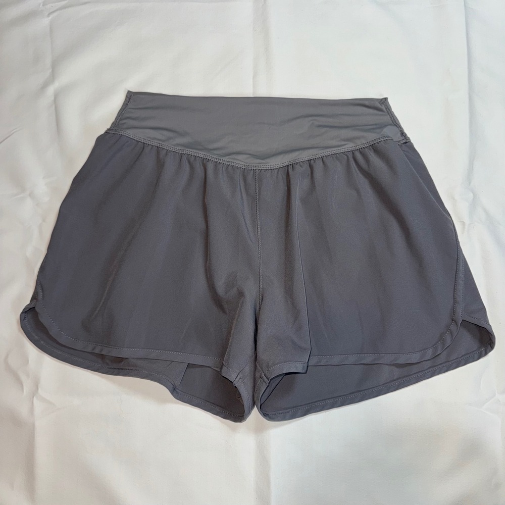 GB Gaby & Bella Womens Gray Running Shorts Built-in Liner Size Large Athleisure